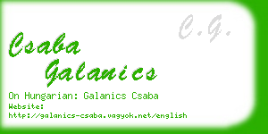 csaba galanics business card